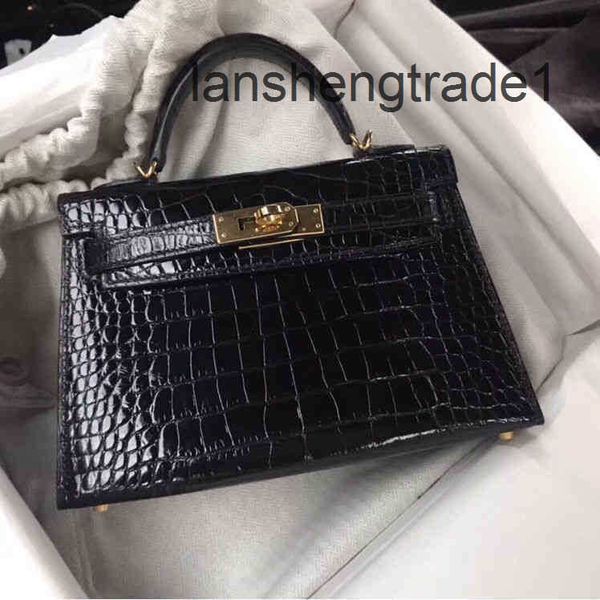 

2022 designer herme women european kelys and american fashion bag leather crocodile pattern hand-held one shou jinu o3kx