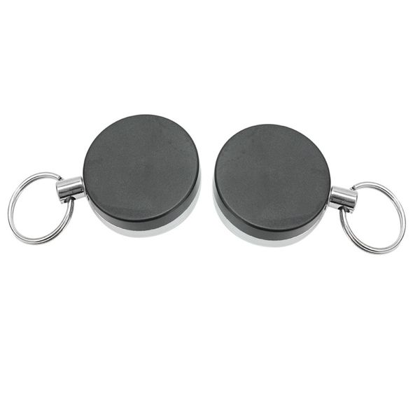 

easy pull buckle stainless steel keychain wire rope recoil retractable alarm anti lost anti theft stretch key chain ring accessories semi me, Silver