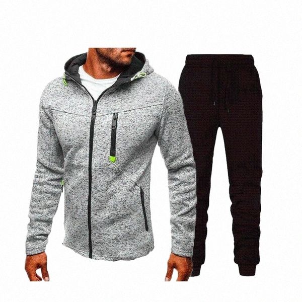 

men's tracksuits hoodies suit for sets fleece warm tracksuit long sleeve two piece hoodie male autumn big and tall trouser suits clothe, Gray