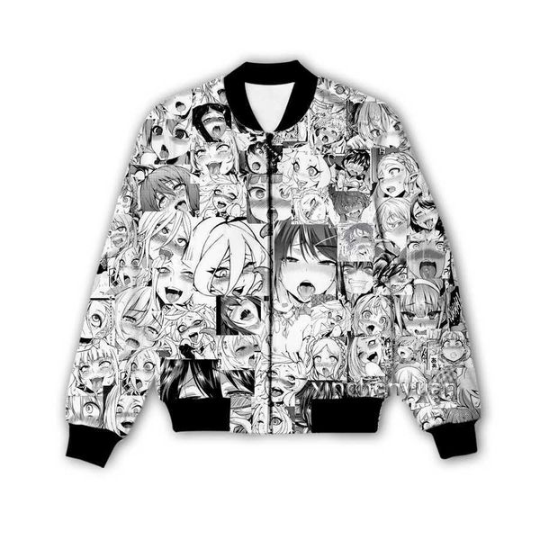 

men's jackets xinchenyuan new men/women 3d printed anime ahegao casual jacket fashion streetwear sporting jacket coat q38 t220926, Black;brown