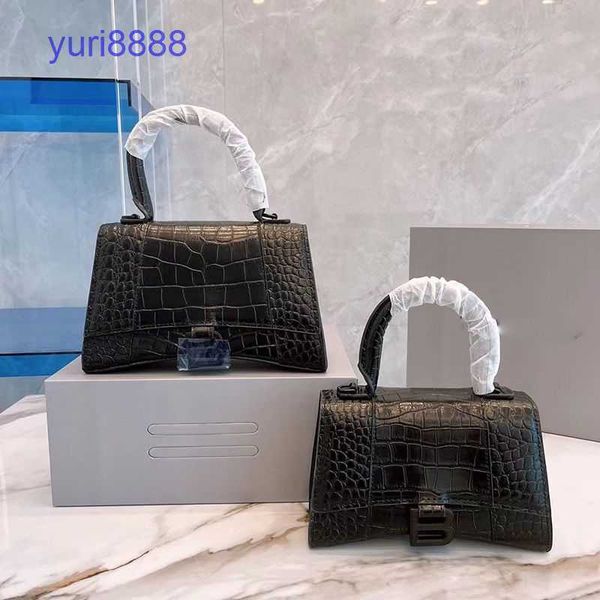 

hourglass bag balenciga shoulder s price female 2022 new cow leather b word net red crocodile pattern