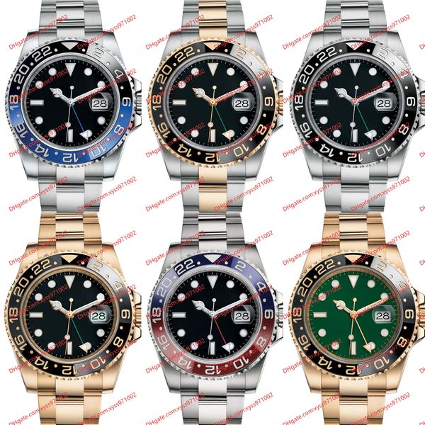 

highquality watch 40mm black dial men's watch 2813 automatic mechanical m126710 silver gold stainless steel strap foldover clasp luxury, Slivery;brown