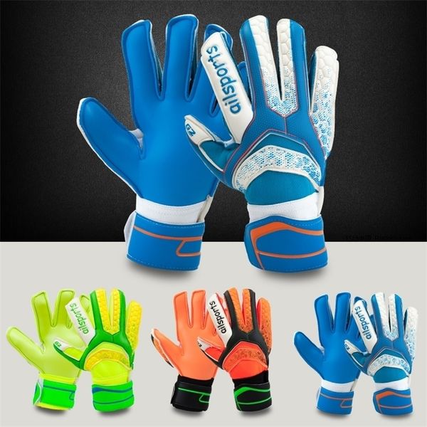 

sports gloves professional goalkeeper finger protection thickened latex soccer goalie football 220926, Black