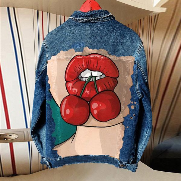 

teenage girls autumn and winter denim jacket women's street ins fashion all-match long-sleeved top, Black;brown