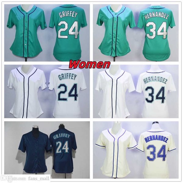 

man women youth mitchell and ness baseball jersey vintage 24 ken griffey 34 felix hernandez jerseys retro, Blue;black