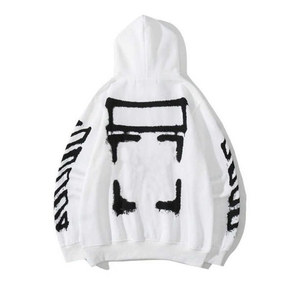 

men's classic luxury jackets sweatshirts brand offs pullover shirts hoodies women sweater men arrow letter print black white hoodie tee, Black;brown