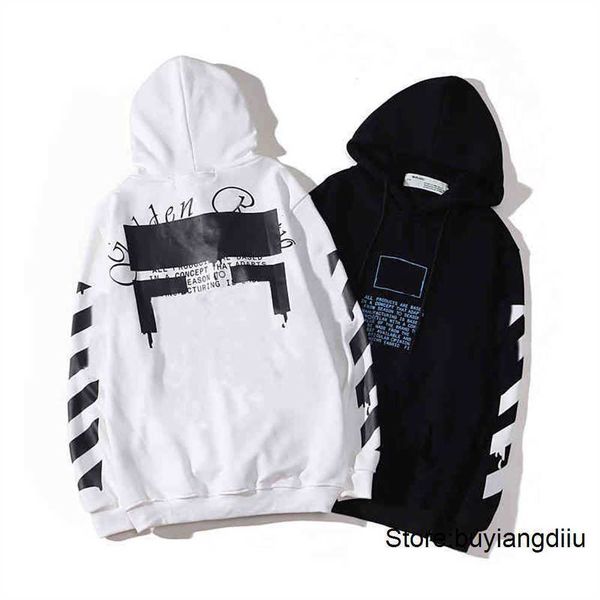 

off hoodies sweatshirts mona lisa sweater jacket white men's and women's print pullover hooded loose coat hoodie fashion tracksuit, Black