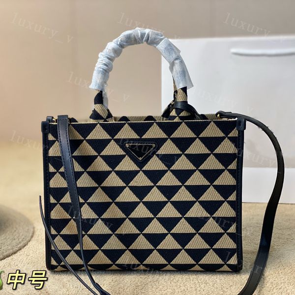 

designer totes women shoulder bags triangle symbole jacquard fabric handbags large shopping bags mini tote bag crossbody purses wallets