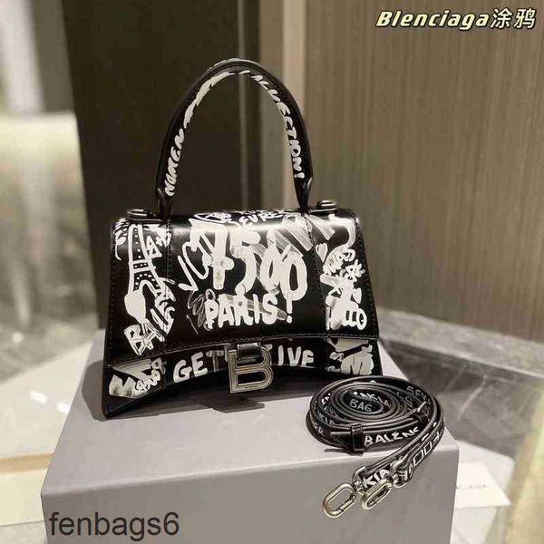 

balenciga fashion bags purses bag designer luxury female handbags versatile same graffiti color home hourglass character leather
