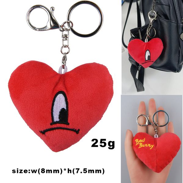 

wholesale new designer plush bad bunny keychain 3d keychain, White;pink
