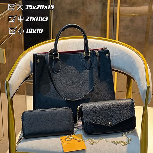 

onthego handbag women leather luxury designers shoulder bag totes wallet purse