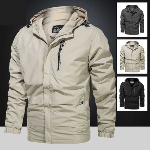 

men's jackets men casual jacket waterproof hooded windbreaker jacket spring autumn outdoor trekking tactical military jacket men plus s, Black;brown