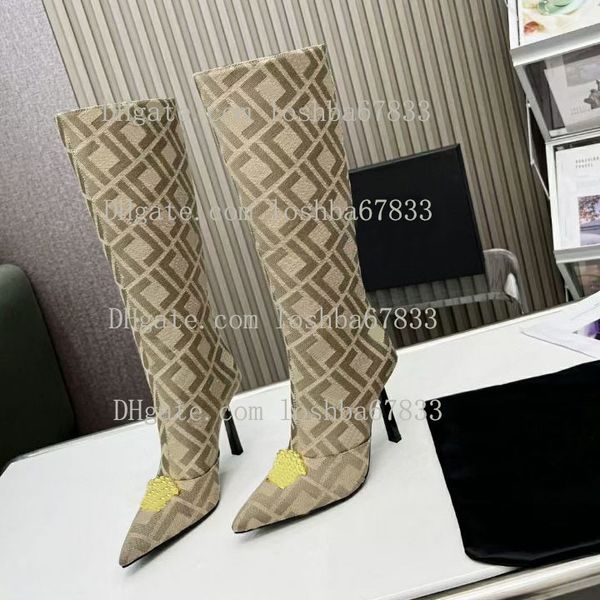 

fine women's high heel short boots fashion letter printed embroidery leather long boots gold buckle luxury show party martin shoes size, Black