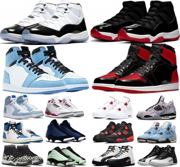 

men women new jumpman 1 11s low white bred concord basketball shoes se metallic gold pantone ovo grey snake skin trainers sneakers pmu inu, Black