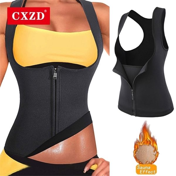 

women's shapers cxzd sweat sauna body vest waist trainer slimming shapewear weight loss shaper corset 220928, Black;white