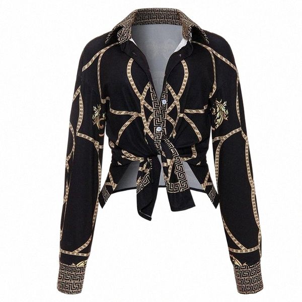 

autumn deep v neck full long sleeve blouse shirt women gold chain printed causal female clubwearbasic shirt1 25nm#, White