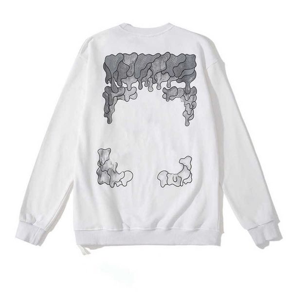 

men's fashion luxury pullover jackets sweatshirts brand offs hoodies designer women sweater men arrow cross letter print street trend, Black;brown