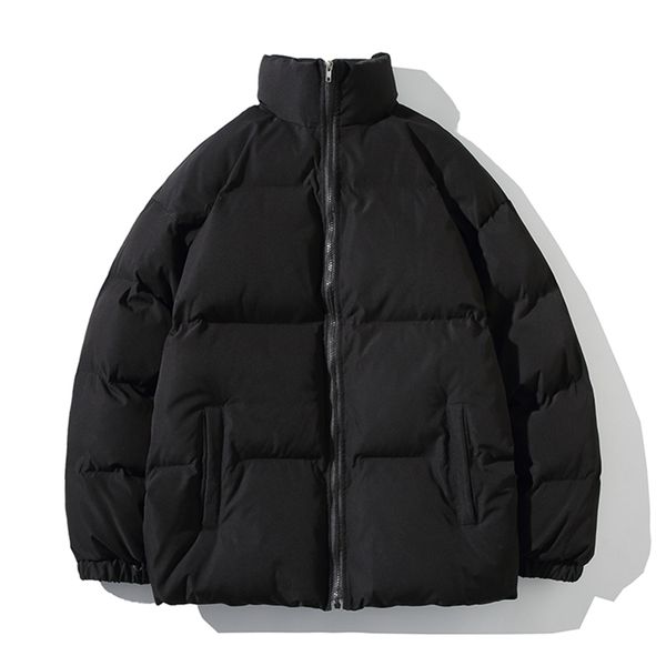 

men's down parkas winter jacket men thicken warm coat mens stand collar jackets solid color parka women fashion streetwear 5xl 220928, Black
