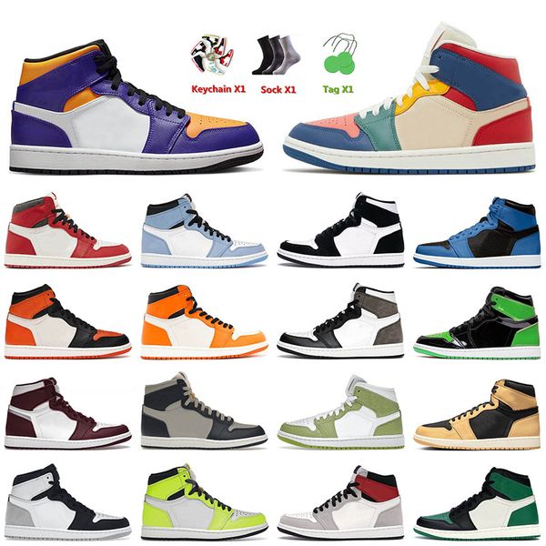 

within 3 days ship out mens 1 1s basketball shoes mid lakers se multi-color taxi lost found heirloom for mens women university blue chicago
