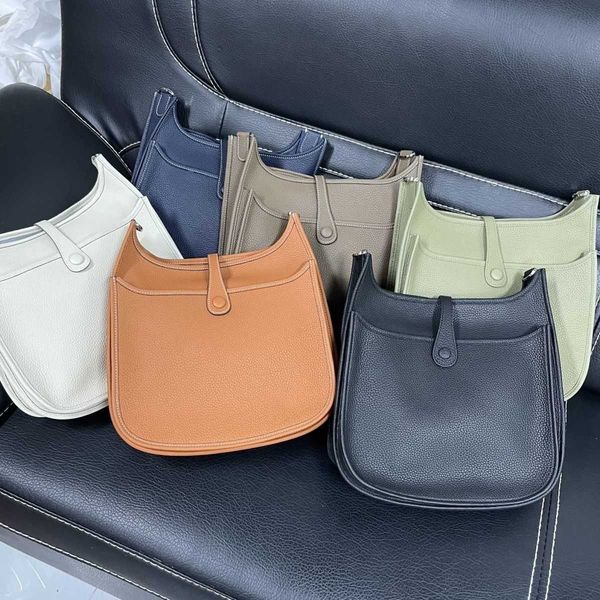 

factory designer hremes shoulder bags bag evelynn original edition women handbags leather layer cow big webbing belt single cross body leisu