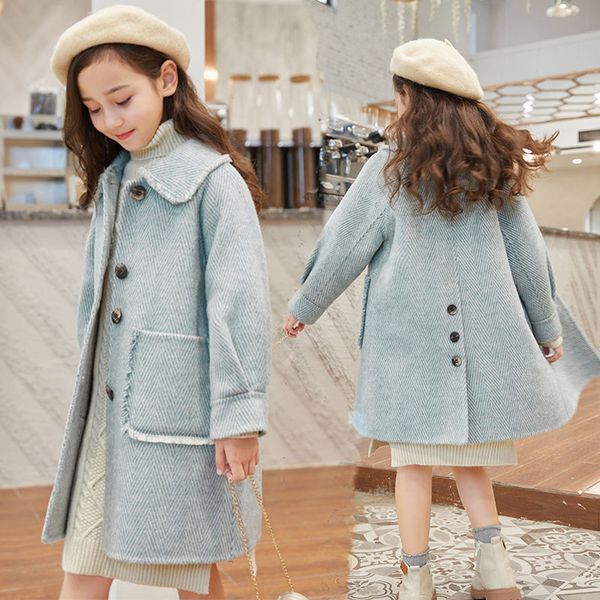 

coat eachin kid coats thick casual outwear girl jackets children long overcoat fashion winter clothes for girls 220927, Blue;gray