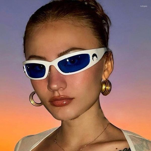 

sunglasses y2k steampunk men cateye hip hop punk women's trendy multicolor glasses summer accessories uv400430, White;black