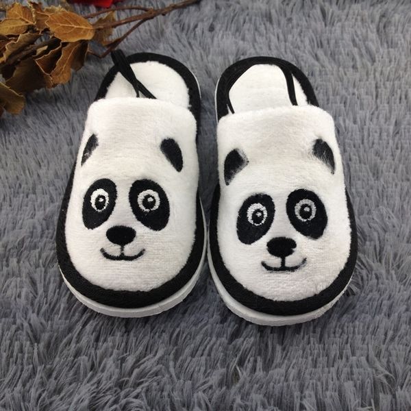 

slipper kids girls el travel disposable slippers children boys cute panda slippers party sanitary home guest use fluffy closed toe 220928, Black;grey