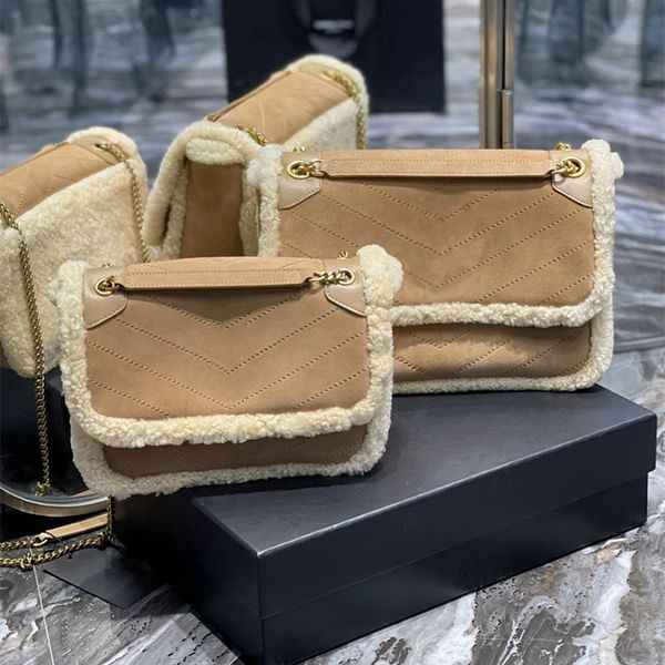 

luxury designer niki shoulder bag lambswool suede messenger bags women cross body bag satchel lady vintage design sacoche fashion classic au