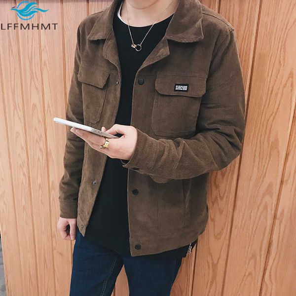 

men's jackets new autumn winter soft and comfortable solid color dent young men korean fashion casual corduroy plus size slim jacket co, Black;brown