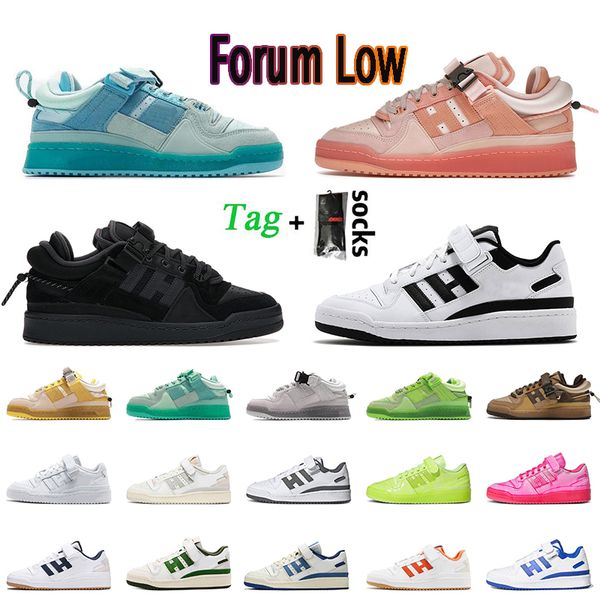

with tag socks forum low running shoes platform casual sneakers bad bunny pink easter egg back to school buckle brown black white orbit grey