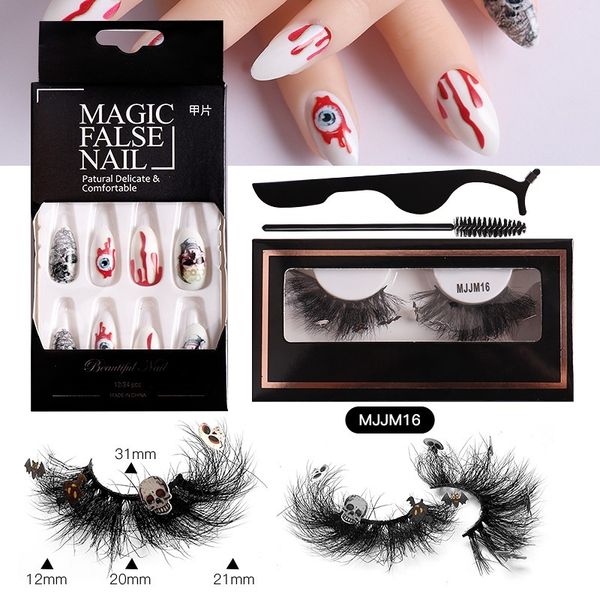

hand made reusable curly fake eyelashes & nail for halloween party multilayer thick 3d fake lashes full strip eyelash extensions makeup acce