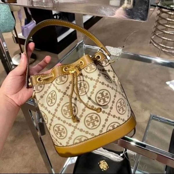 

designer torysburchs bags tb 2022 brand new fashion printed bucket versatile luxury one shoulder crossbody drawstring hand