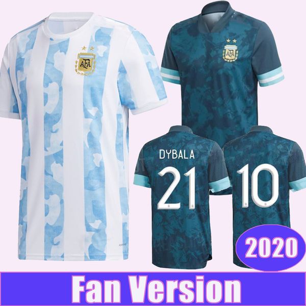 

2020 argentina national team higuain mens soccer jerseys dybala mascherano home away football shirts kun aguero short sleeve uniforms, Black;yellow