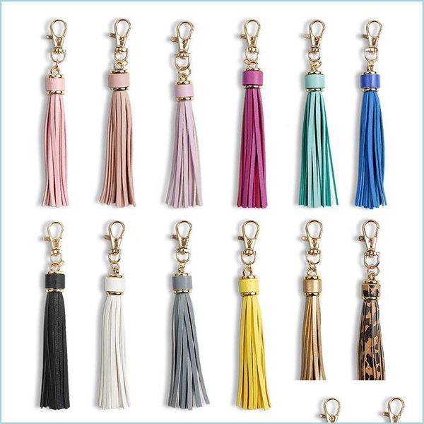 

keychains pu leather tassel keychains metal key holder with lobster swivel jewelry charm for handbag phone car drop delivery 2021 fas dhuxh, Silver