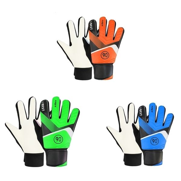 

sports gloves balls 1pair goalkeeper for kid professional soccer goalie full finger protection nonslip durable children 220926, Black