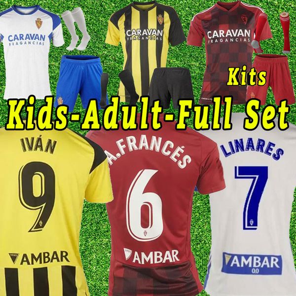 

22 23 real zaragoza fran gamez soccer jerseys zapater 2022 2023 jersey pombo shinji kagawa football shirts guti javi ros kids . suarez cami, Black;yellow