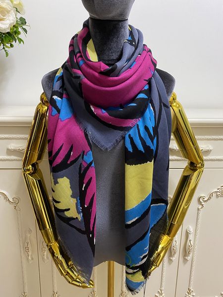 

women scarf 100% cashmere material print letter flowers patterne thin and soft square scarves size 130cm - 130cm, Blue;gray