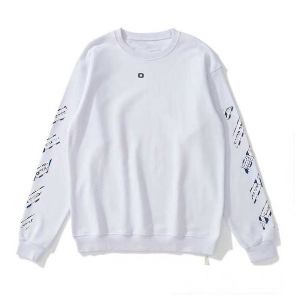 

luxury fashion men's sweatshirts brand offs hoodies pullover women o-neck sweater men arrow cross letter classic print black white loo