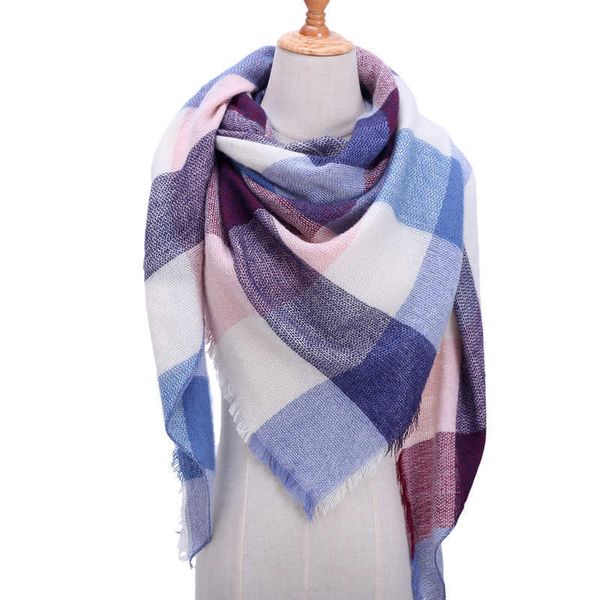 

scarves 2022 knitted women scarf winter cashmere shawls and wraps lady pashmina warm scarves g220927, Blue;gray