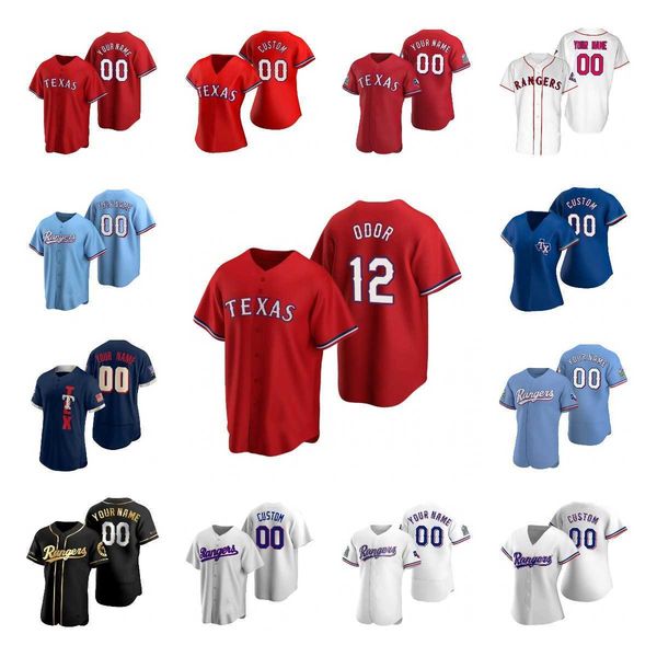 

2022 baseball jerseys texas rougned odor joey ivan rodriguez adrian beltre nomar mazara elvis andrus david dahl leody taveras kyle stitched, Blue;black