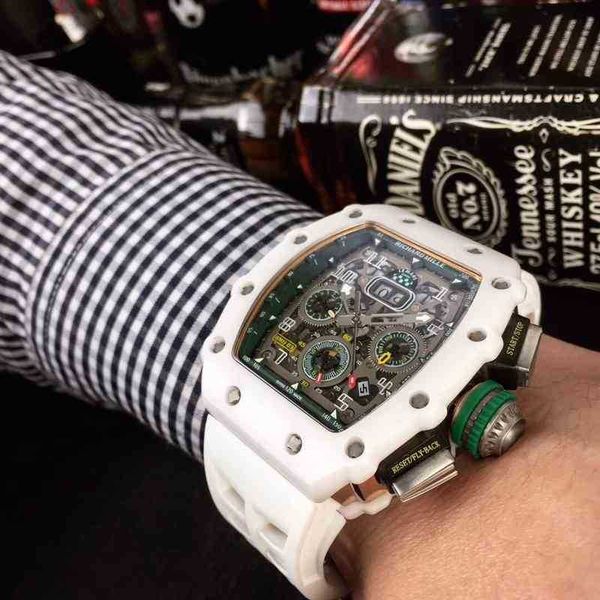 

luxury mens mechanics watch richa milles wristwatch business leisure rm11-03 fully automatic mechanical rubber band men's 2fl3, Slivery;golden