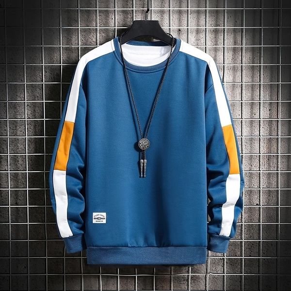 

men's hoodies sweatshirts spring men harajuku sweatshirts long sleeve pullover mens casual solid patchwork sweatshirt hip hop streetwea, Black