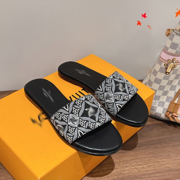 

fashion women shoes slides sandals lady wedge slippers for womens letter sandals classic woman beach shoess 35-40 g019, Black