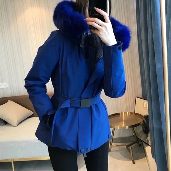 

womens down parkas puffer jacket female hooded big fur thicker warm parka snow slim clothes women winter coat outerwear casaco feminino inve, Black