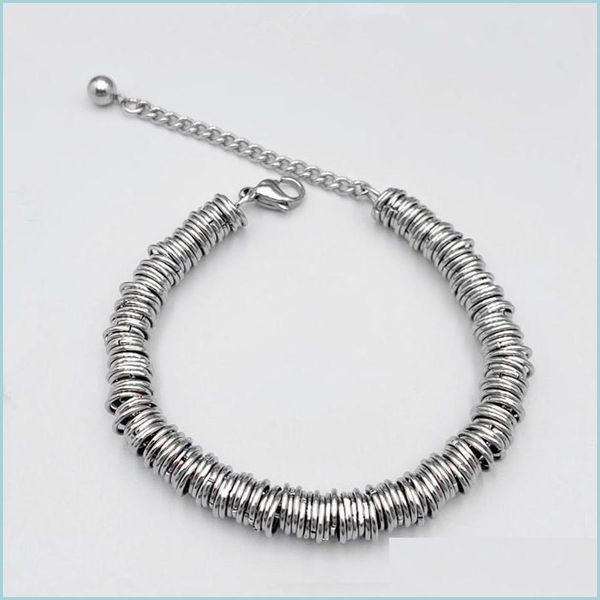 

link chain link chain arrival stainless steel mti-circle bangles fashion 316l titanium jewelry for men and womenlink linklink drop dhjhz, Black