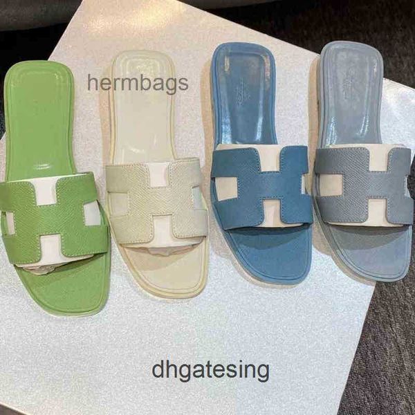 

one slide slippers women's leather 2022 line designer drag rhinestone beach flat bottomed lazy cool fashion summer, Black