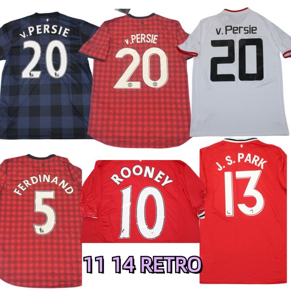 

11 12 13 14 retro soccer jerseys v.persie rooney man giggs utd vintage 2011 2012 2013 2014 owen football shirts berbatov nani chicharito mai, Black