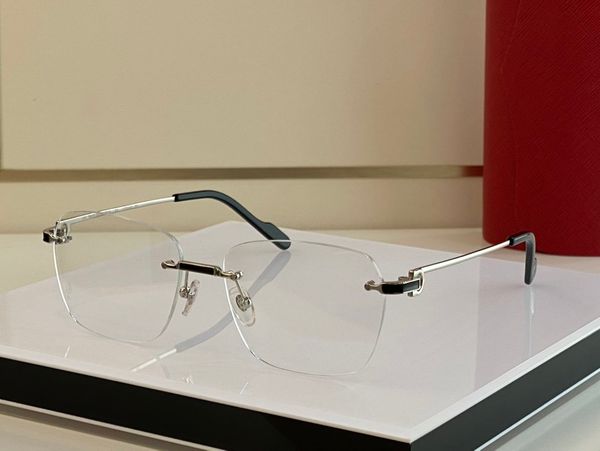 

aviation sunglasses designer woman cross buckle premiere series carti sun glasses with silver frame clear lens rimless mens sports brand tra, White;black