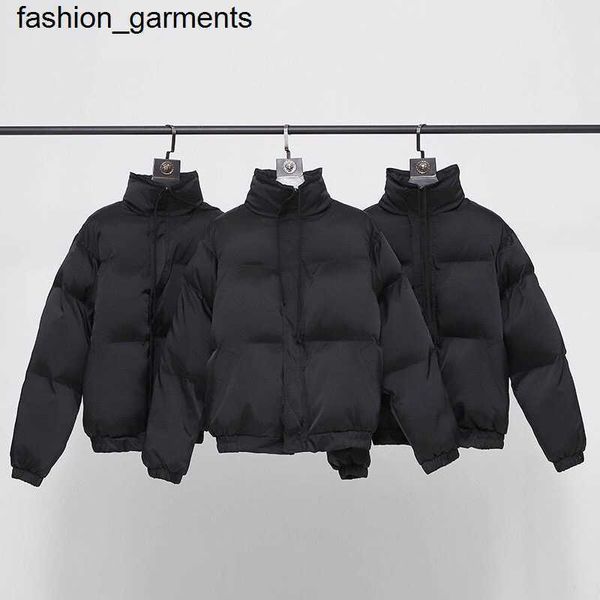 

dsigner men's essential stand collar thickened down cotton coat warm, Black