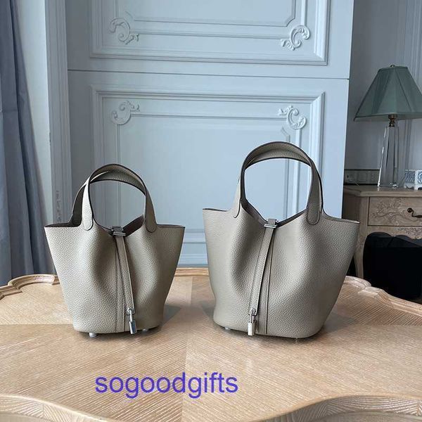 

women's designer bags genuine leather picotin lock herme handbags tote bag new women's bag casual bucket handbag soft leather open